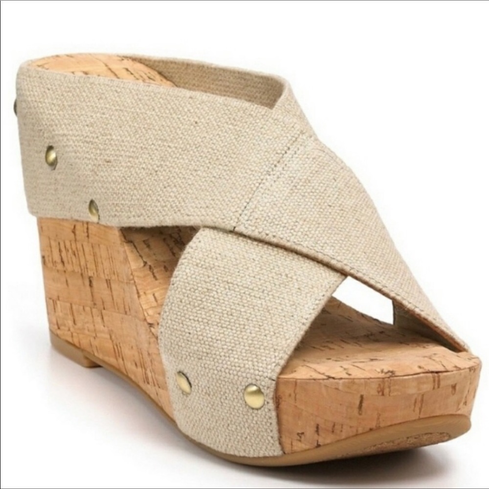 Lucky Brand Miller 2 Cork Wedges, size 10, tan